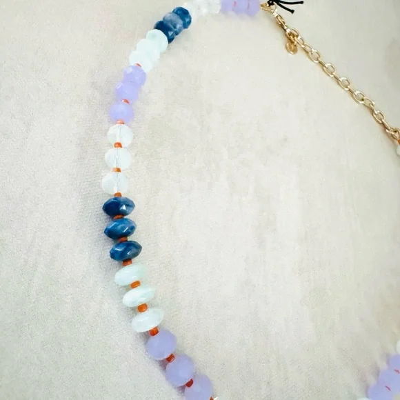 Nordstrom Color Pop Beaded Necklace - Blue, Aqua, Lavender - Colorful, Unique - Picture 5 of 9